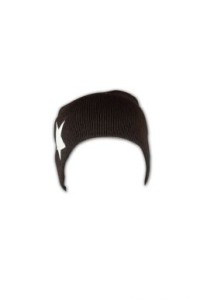 BEANIE018  Custom five-pointed star paste leather hair ball cap  Fine line hair ball cap  hair ball cap wholesaler